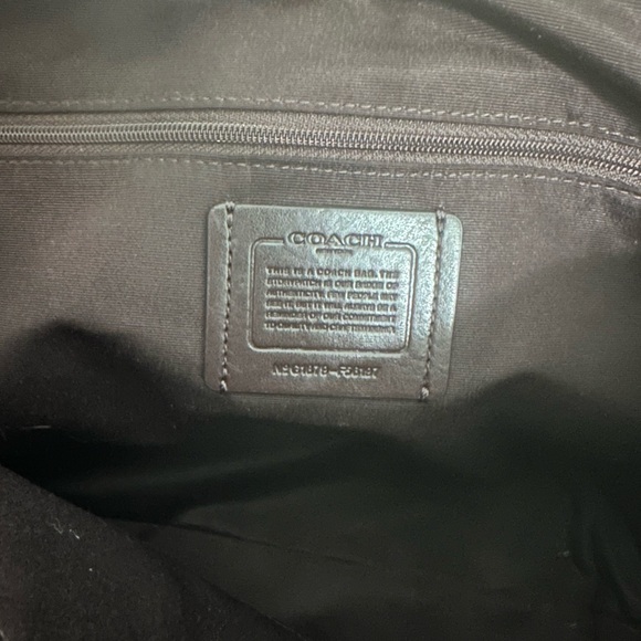 Coach Fuchsia Metallic Ava Leather Tote - Picture 7 of 9